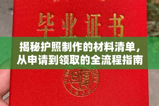 鸠江揭秘护照制作的材料清单，从申请到领取的全流程指南
